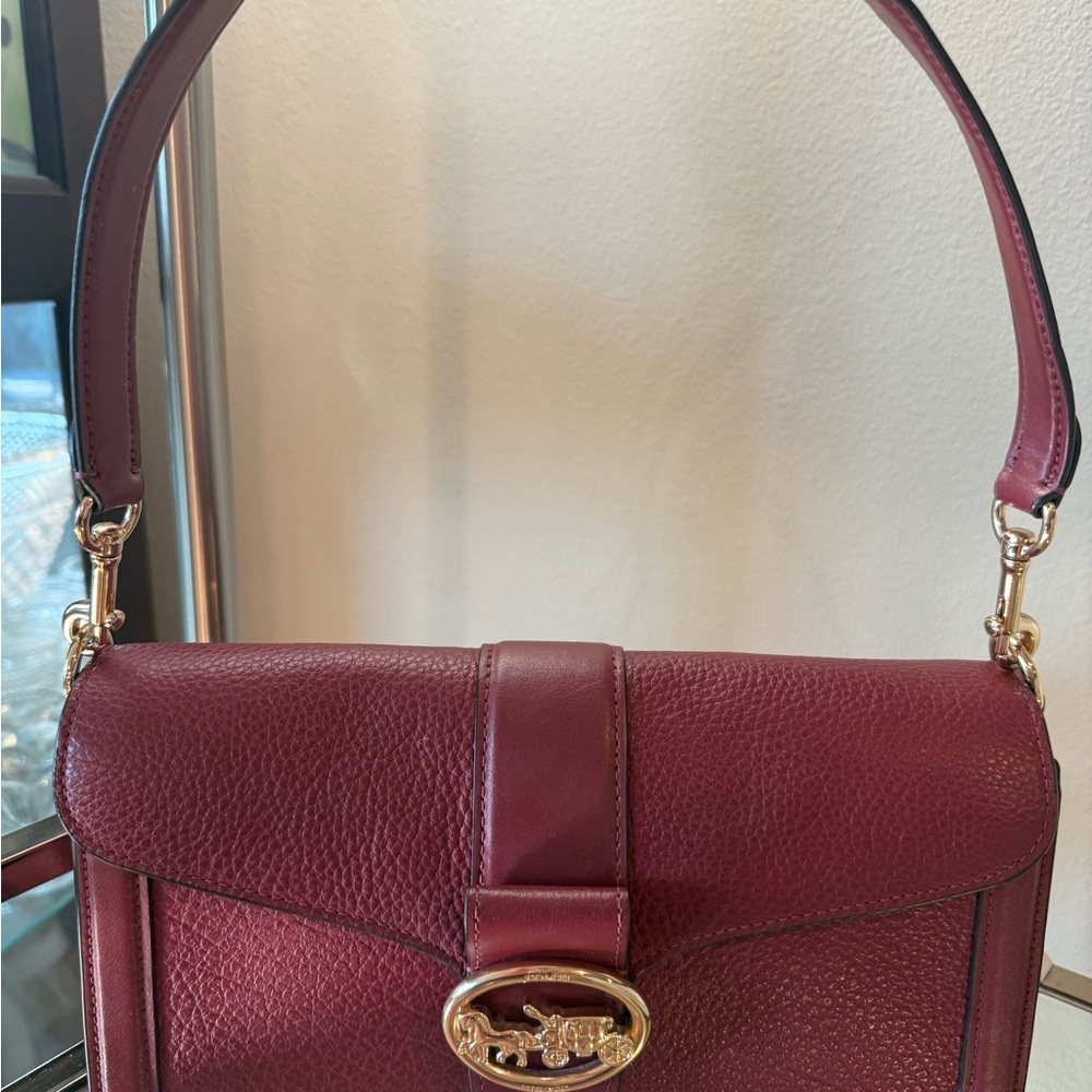 Coach Burgundy Leather Shoulder Bag